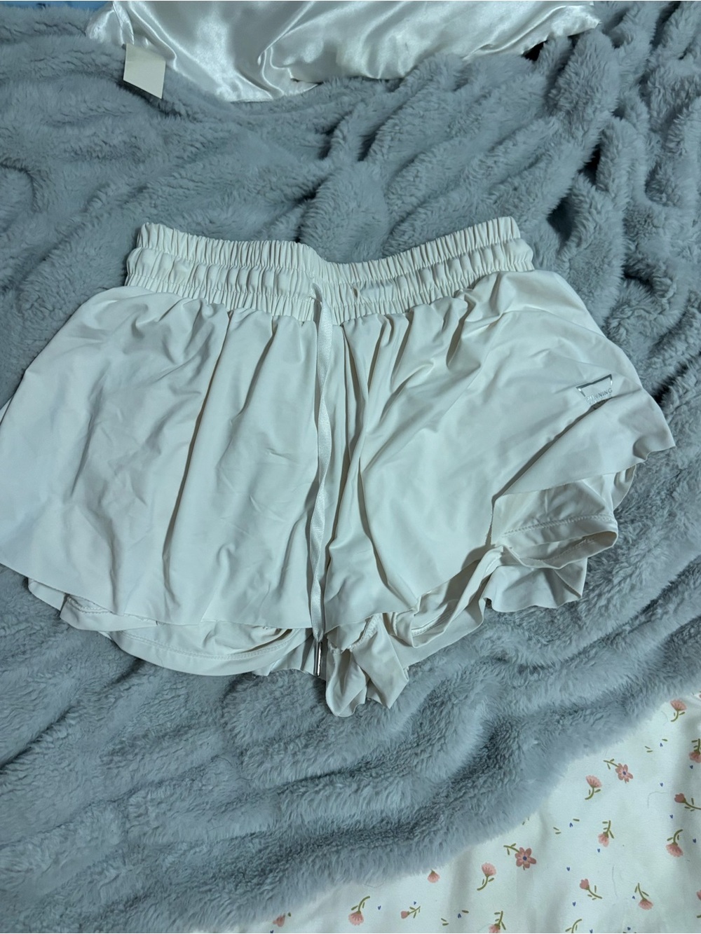 White flowy shorts
